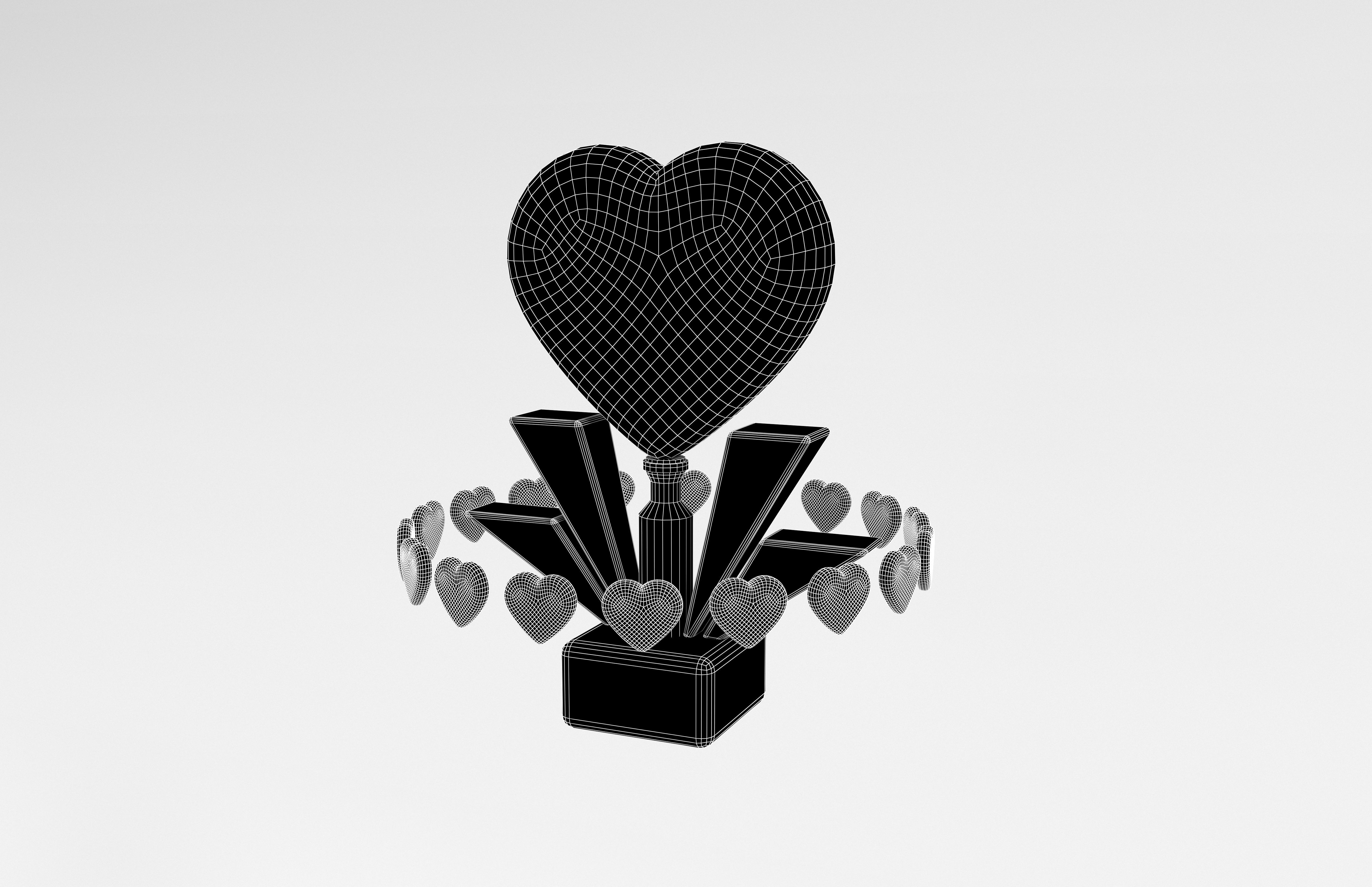 Heart Trophy v1 006 3D model_7