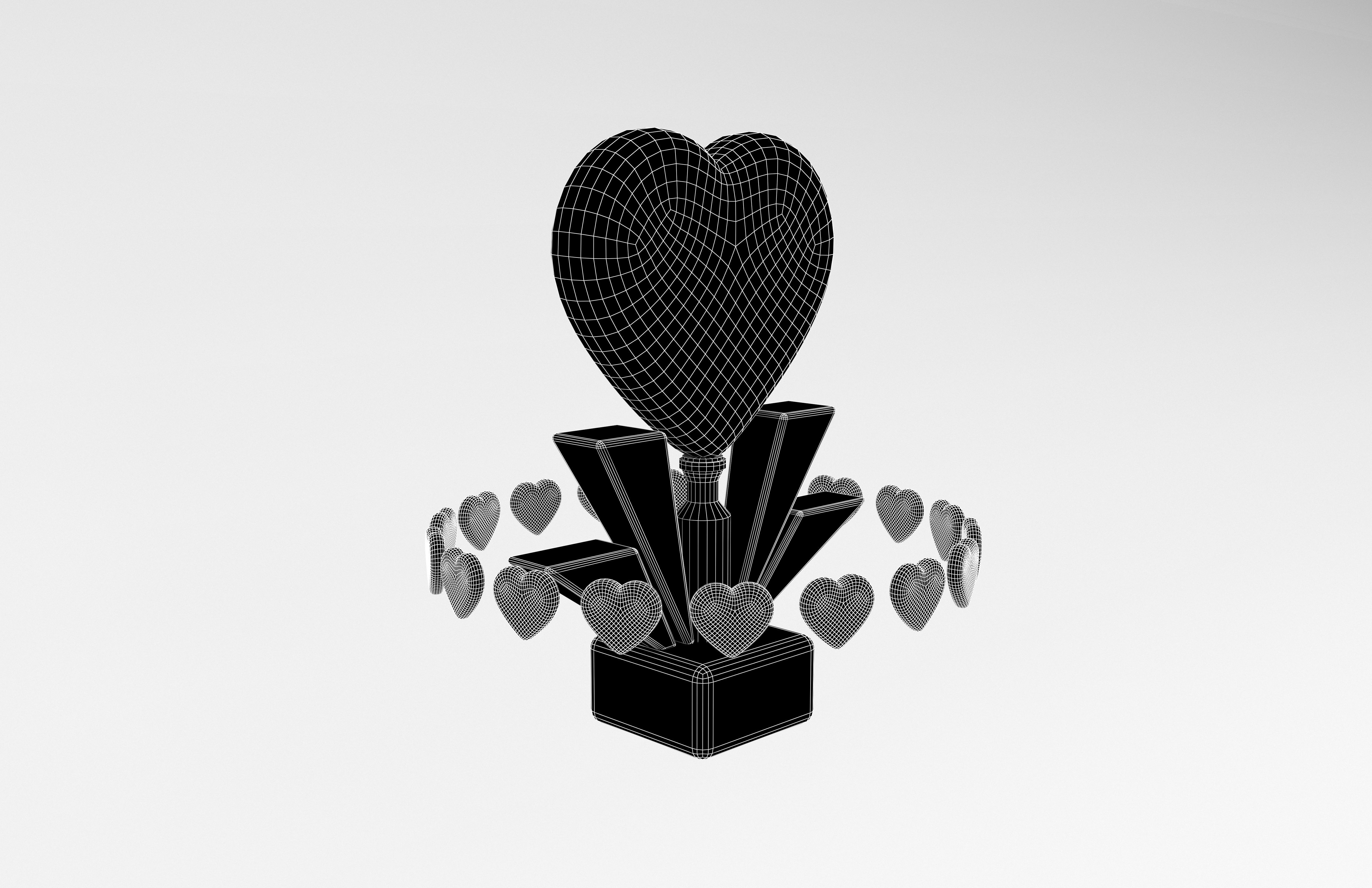 Heart Trophy v1 007 3D model_8