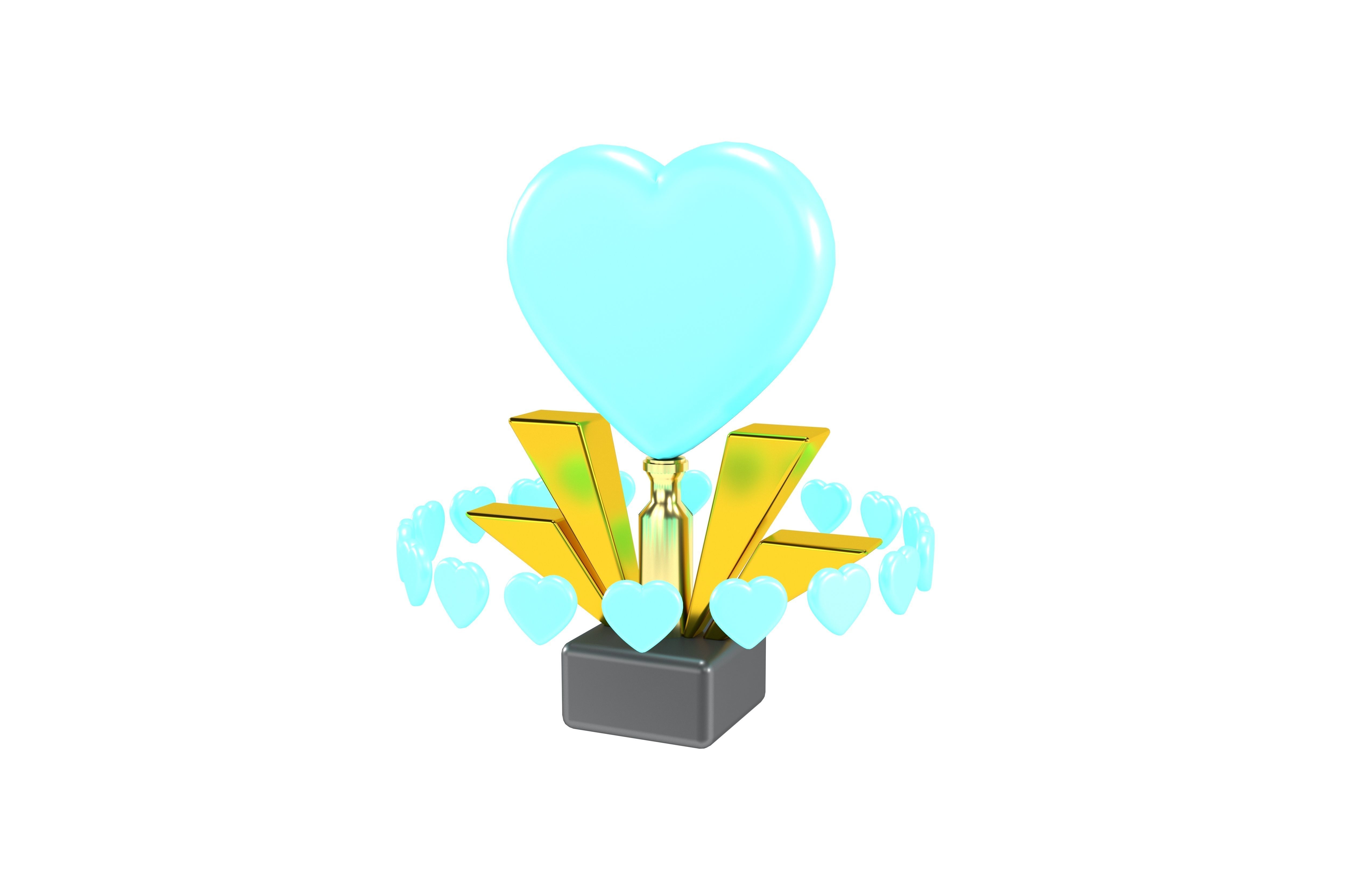 Heart Trophy v1 007 3D model_3