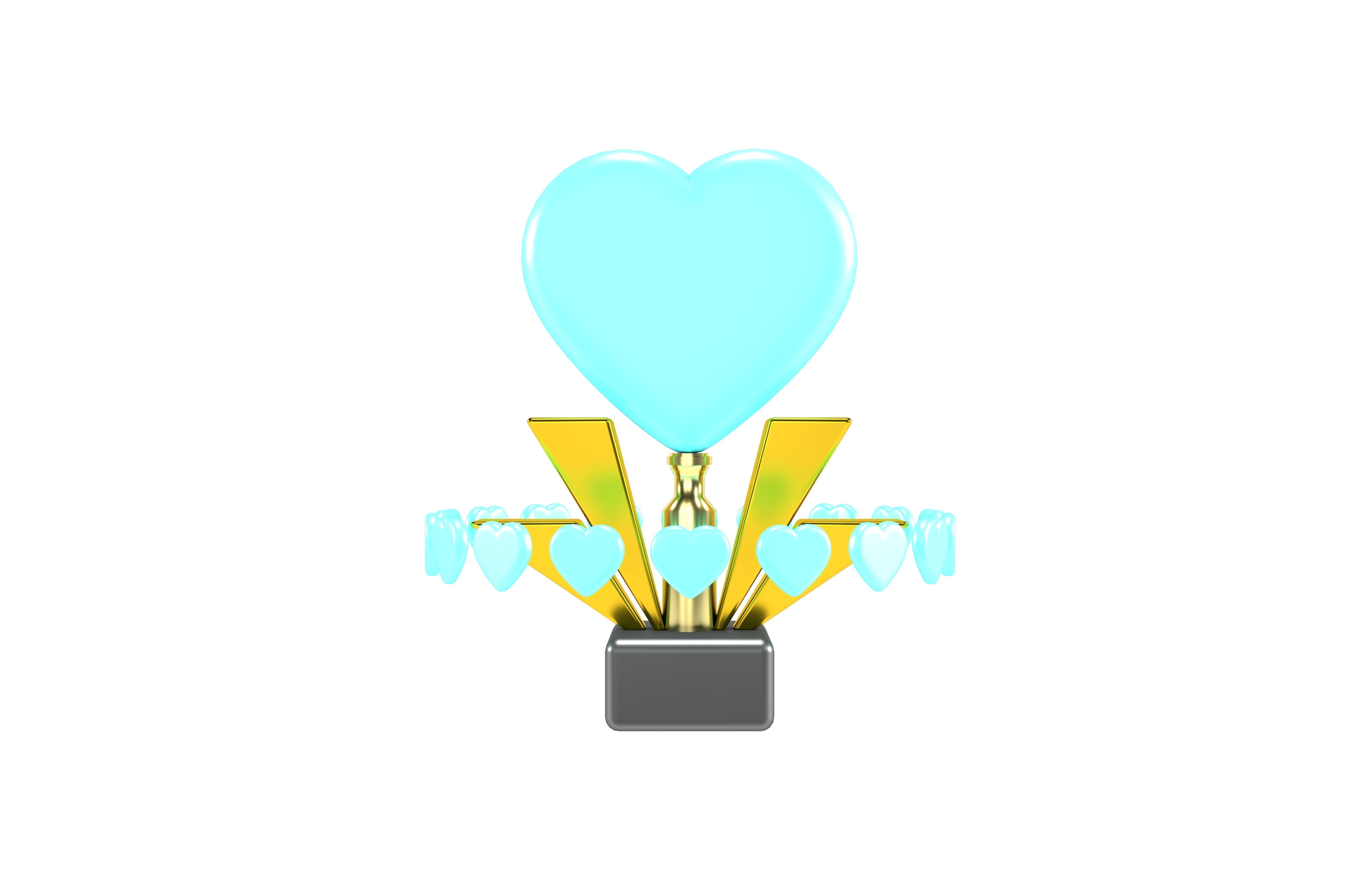 Heart Trophy v1 007 3D model_2