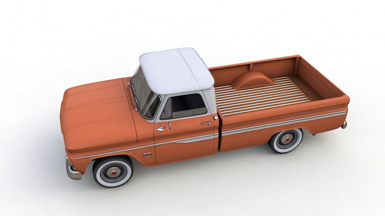CHEVY C10 283 V8 PICKUP 1966 3D model_10