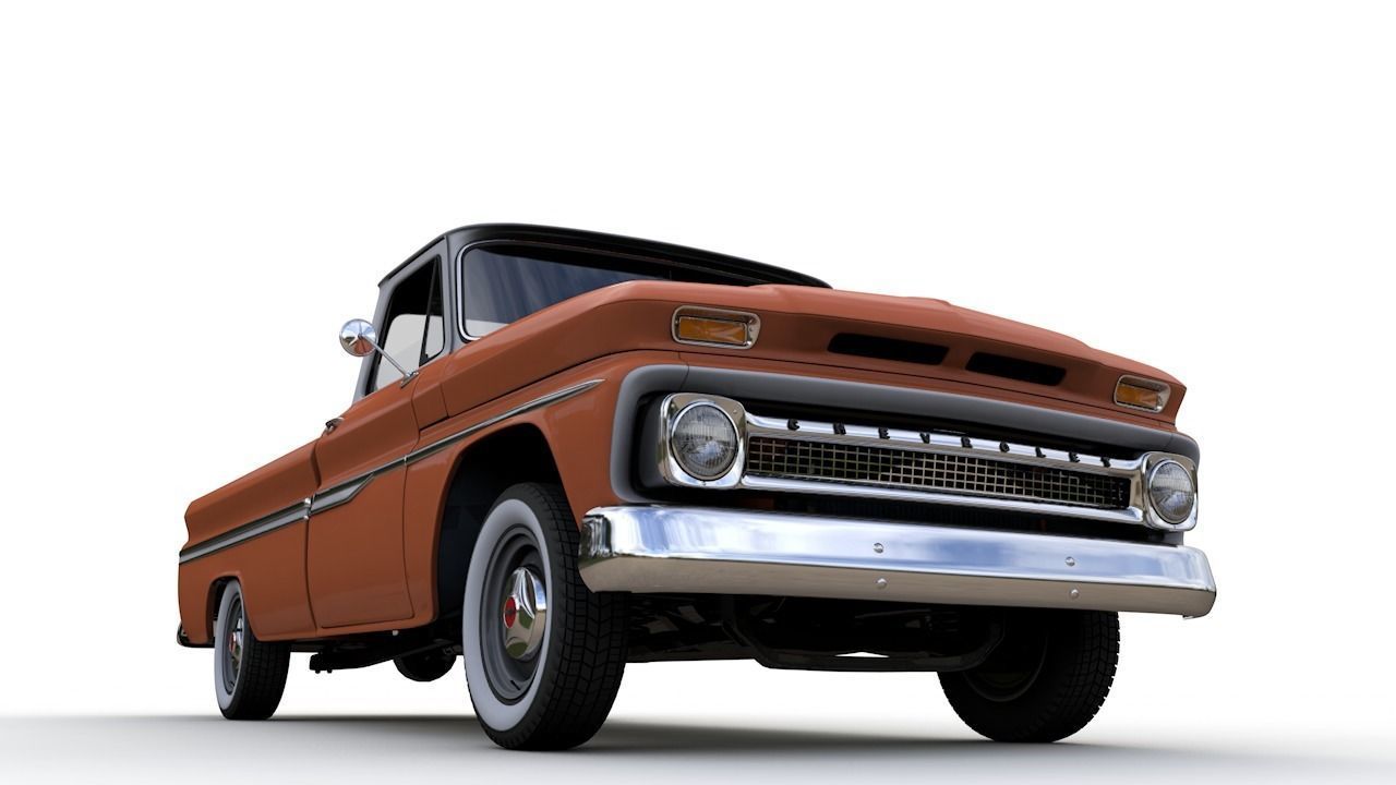 CHEVY C10 283 V8 PICKUP 1966 3D model_12