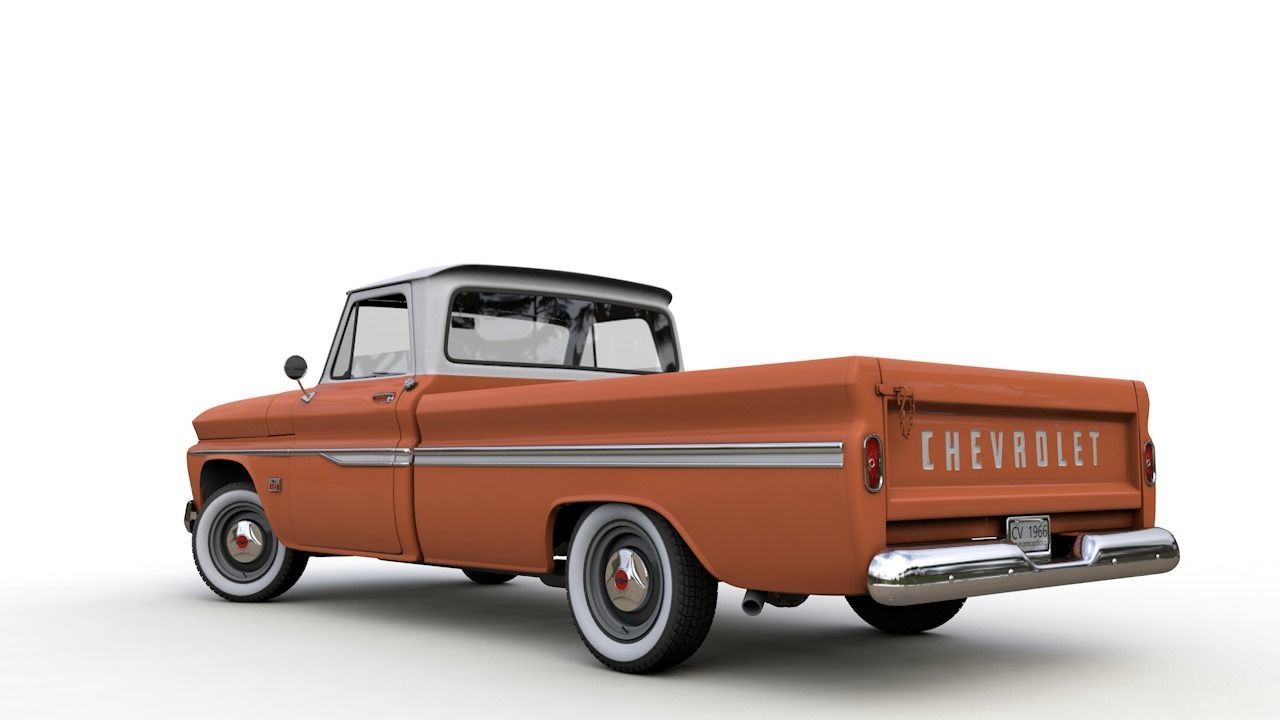 CHEVY C10 283 V8 PICKUP 1966 3D model_11