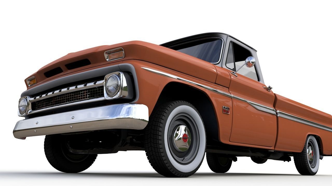 CHEVY C10 283 V8 PICKUP 1966 3D model_5