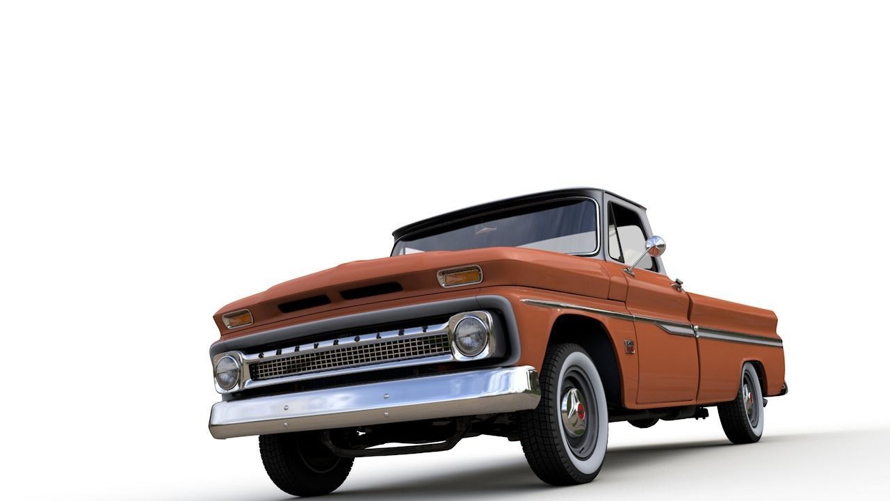 CHEVY C10 283 V8 PICKUP 1966 3D model_6