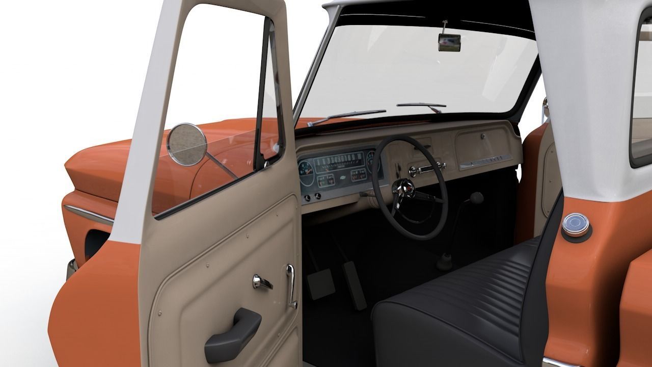 CHEVY C10 283 V8 PICKUP 1966 3D model_13