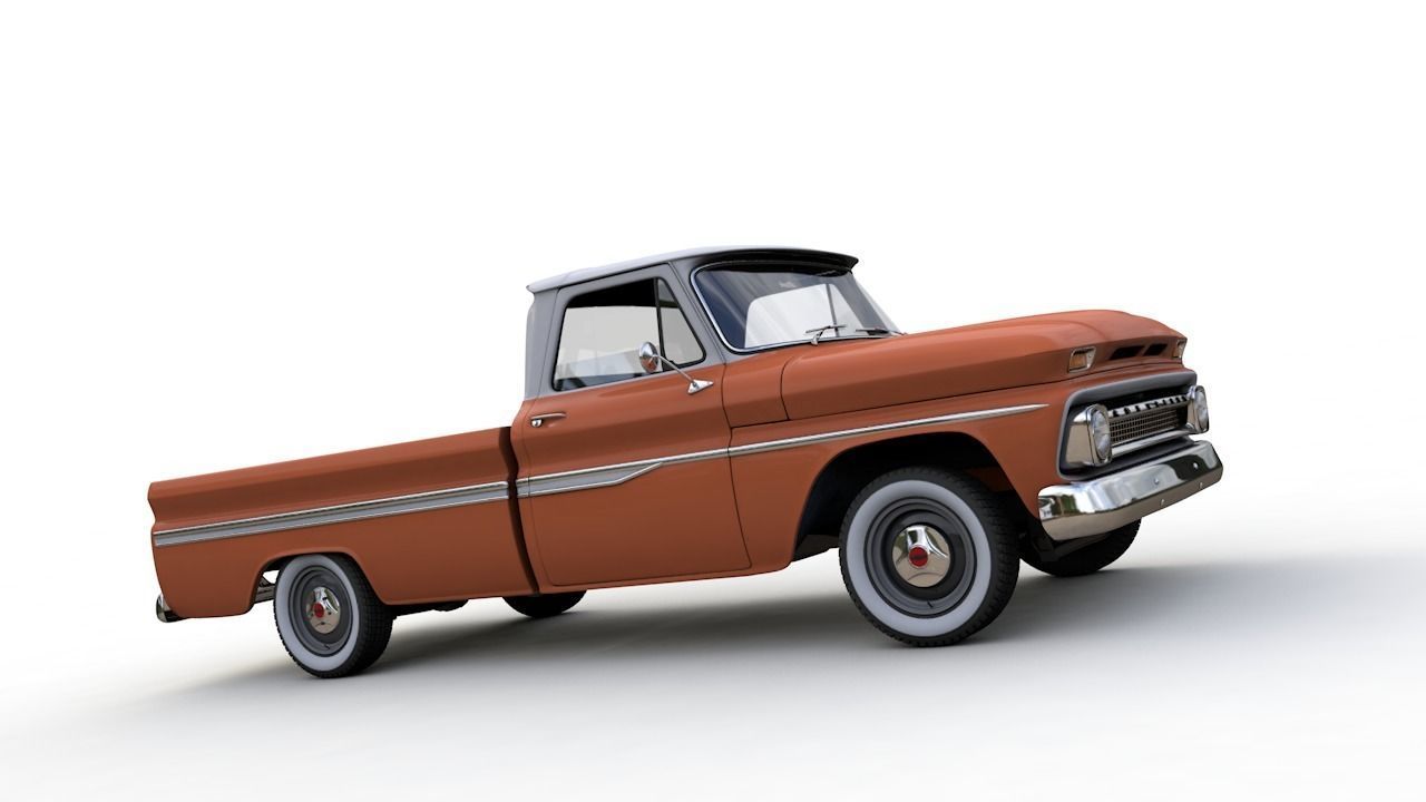 CHEVY C10 283 V8 PICKUP 1966 3D model_3