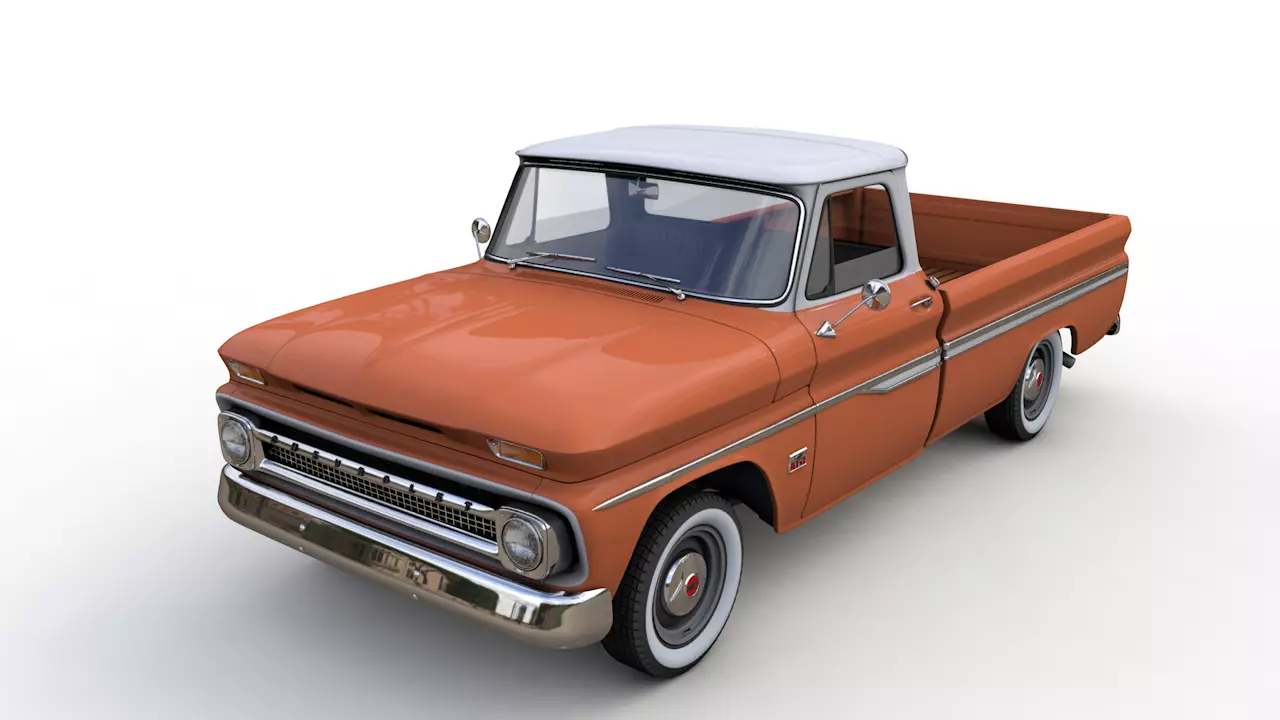 CHEVY C10 283 V8 PICKUP 1966 3D model_0