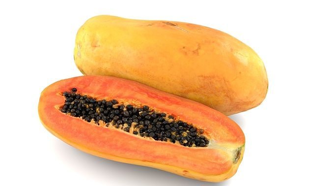 Papaya 01 - Photorealistic  Scan Low-poly 3D model 4
