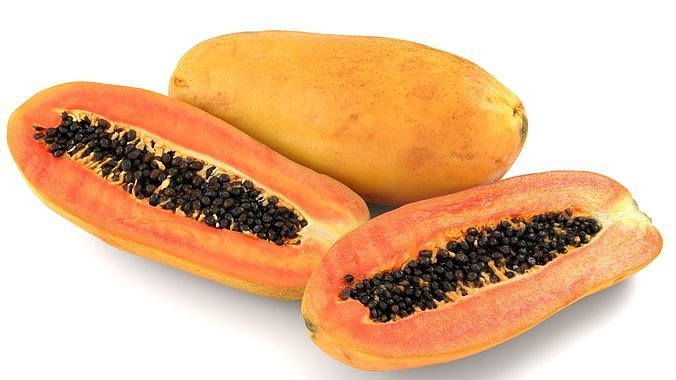 Papaya 01 - Photorealistic  Scan Low-poly 3D model 3