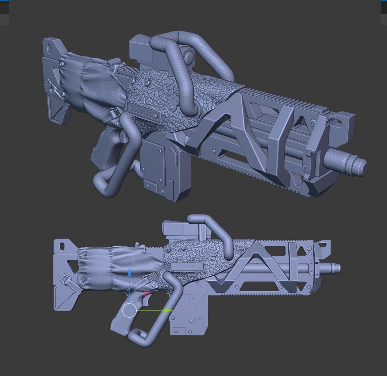Anthem Defender Autorifle and bonus Ranger Arms and Head Pose 3D print model_3