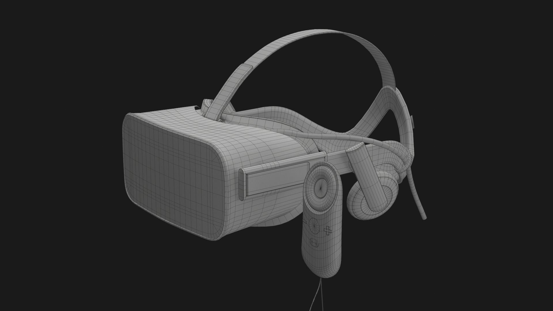 VR Headset Low-poly 3D model_11