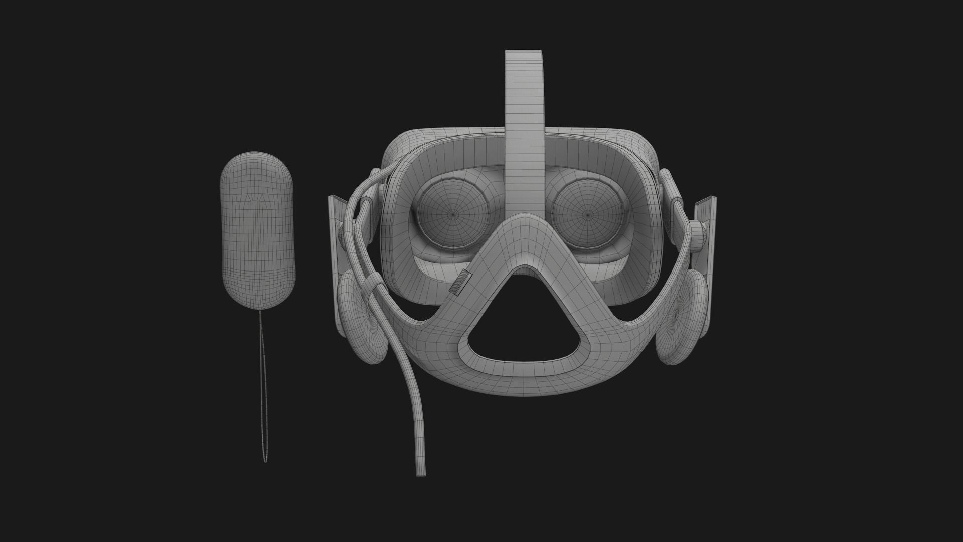 VR Headset Low-poly 3D model_15