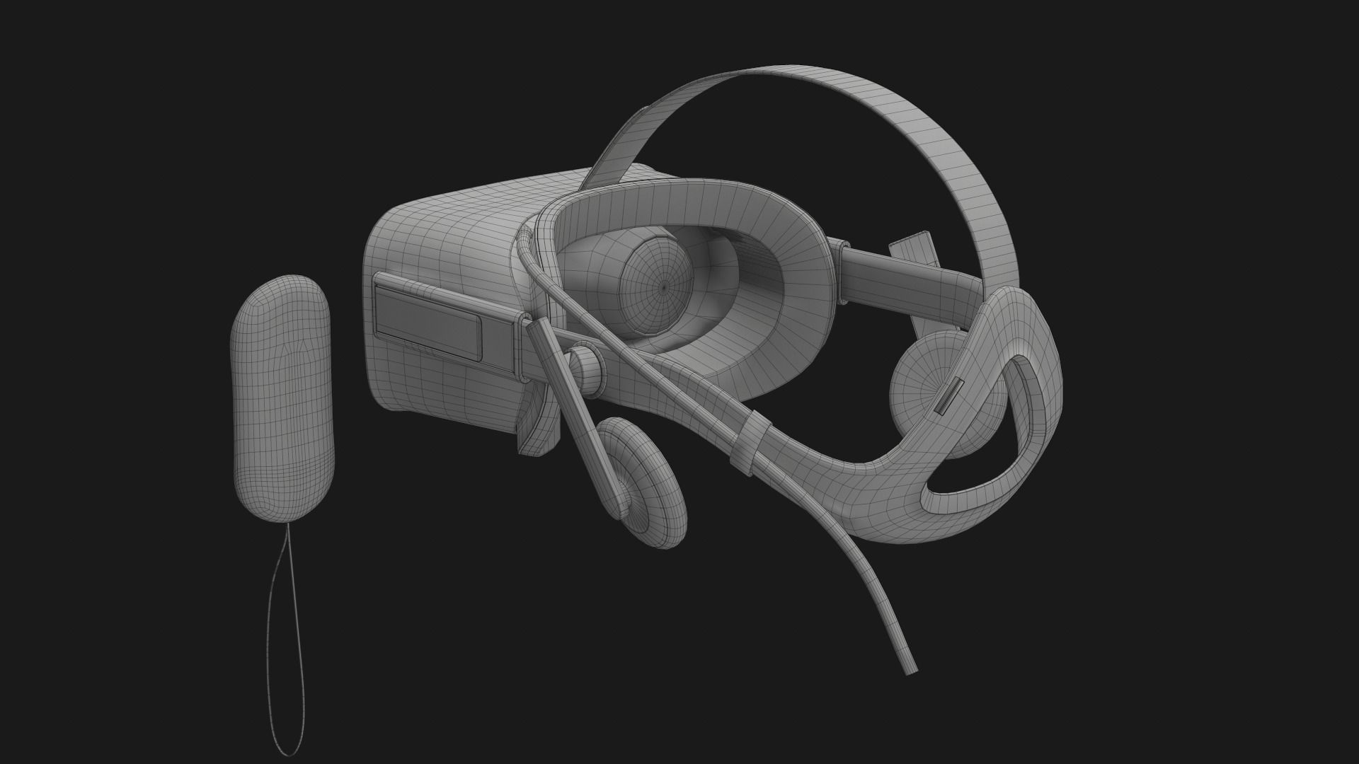 VR Headset Low-poly 3D model_13