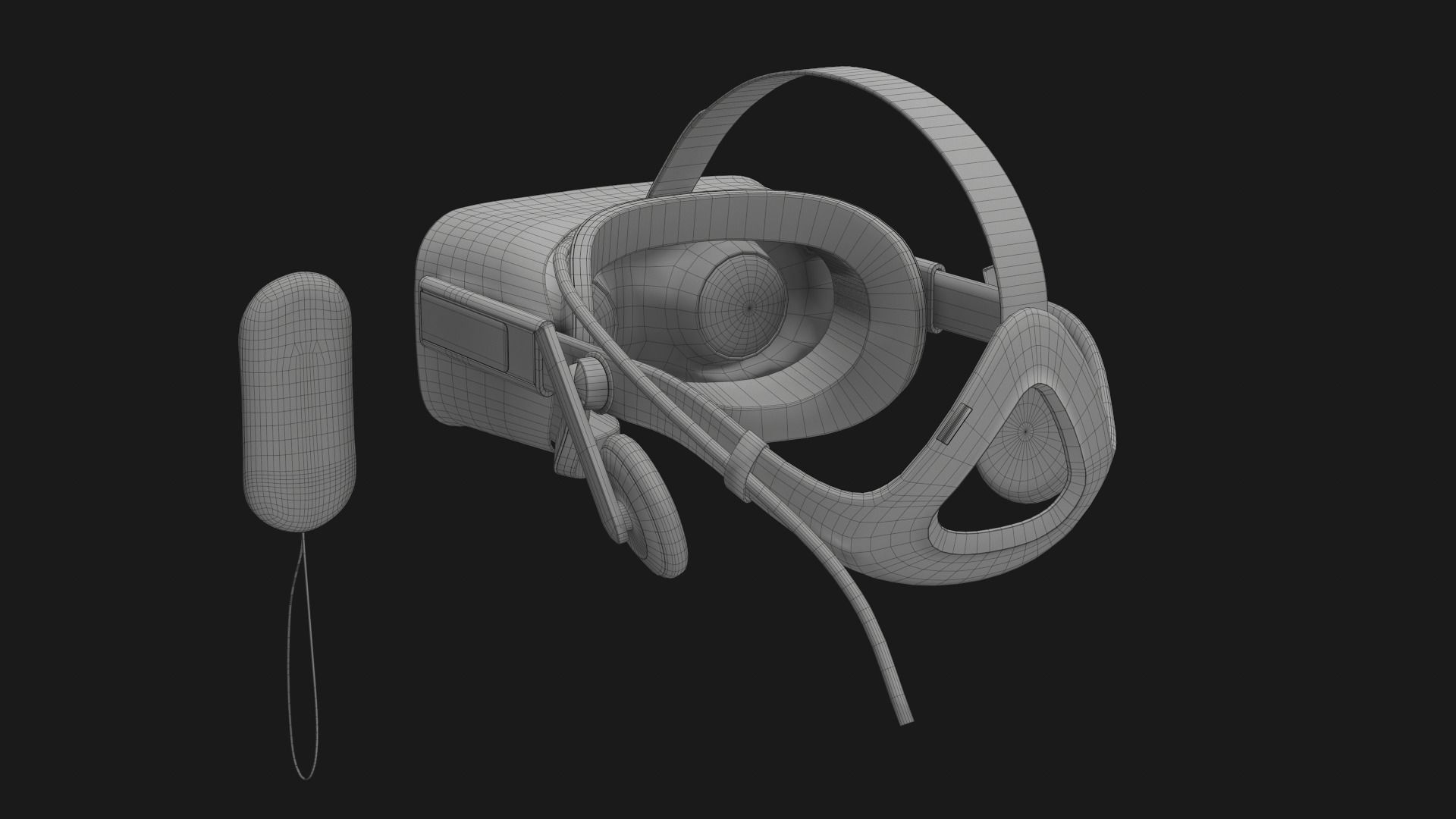 VR Headset Low-poly 3D model_14