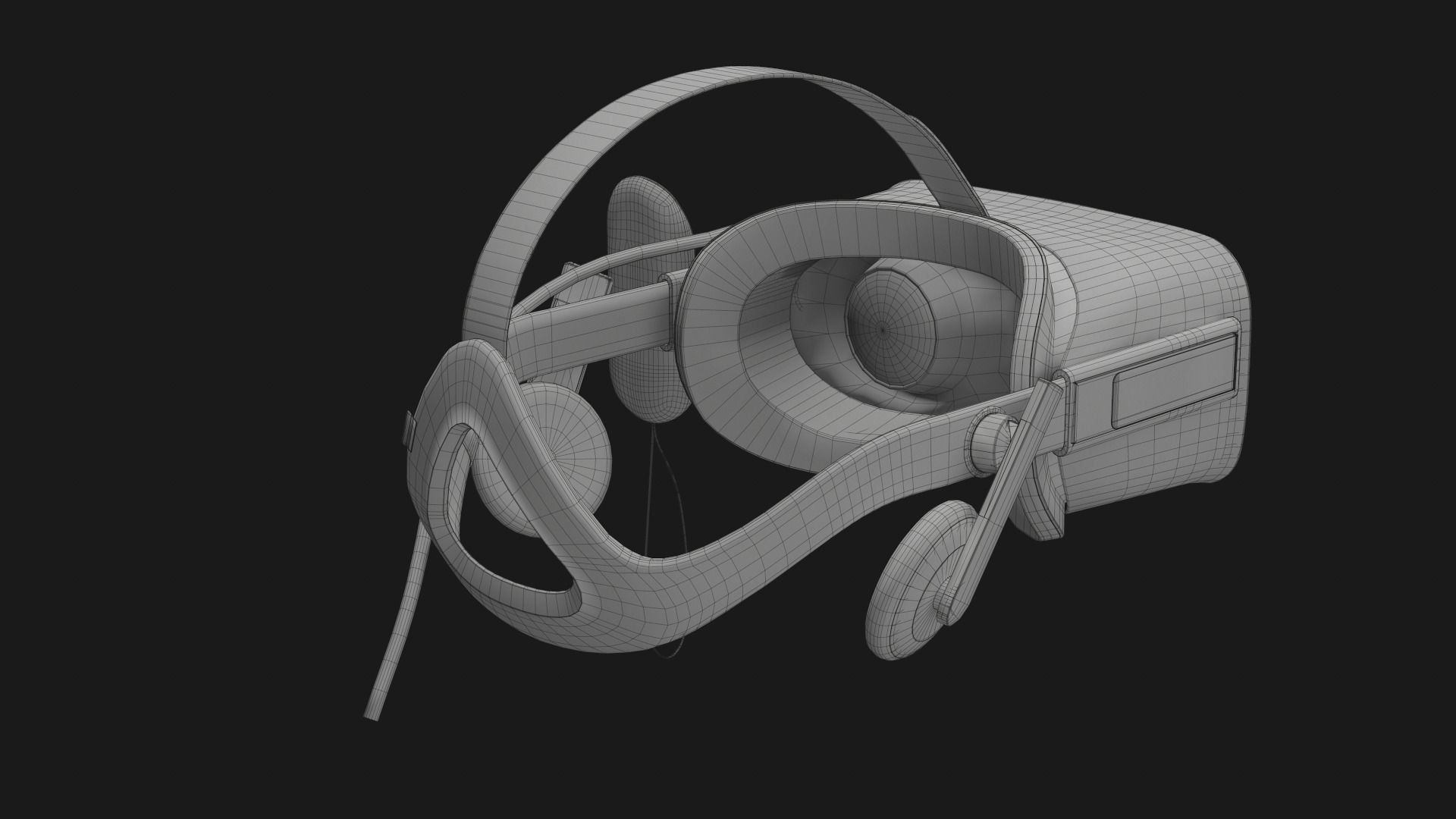 VR Headset Low-poly 3D model_16