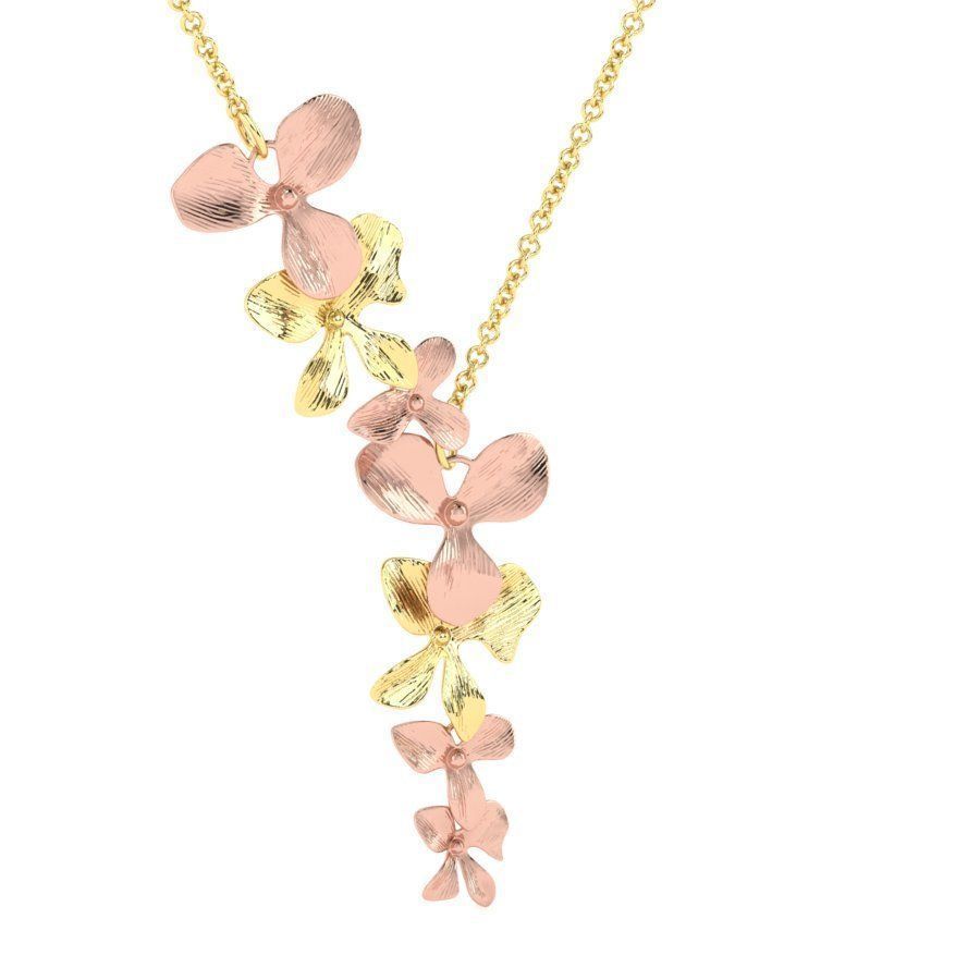 Organic Shaped Jewelry 7 Flowers Pendant Necklace 3D print model_18