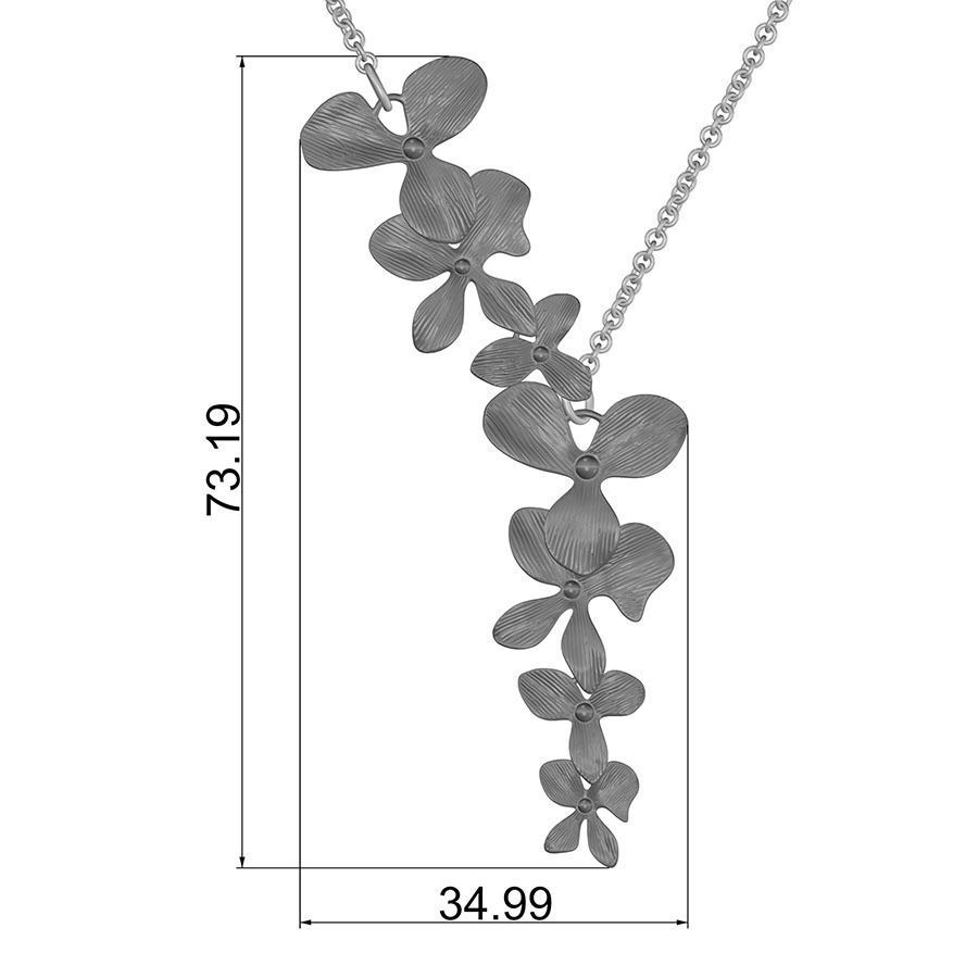 Organic Shaped Jewelry 7 Flowers Pendant Necklace 3D print model_34