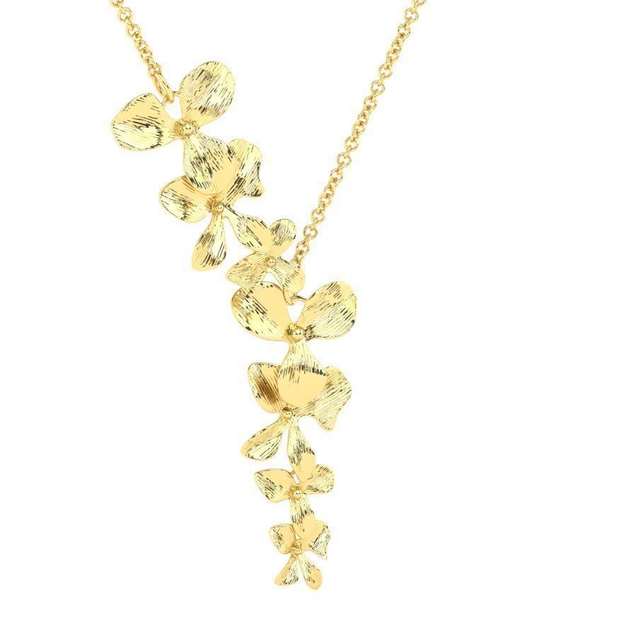 Organic Shaped Jewelry 7 Flowers Pendant Necklace 3D print model_10