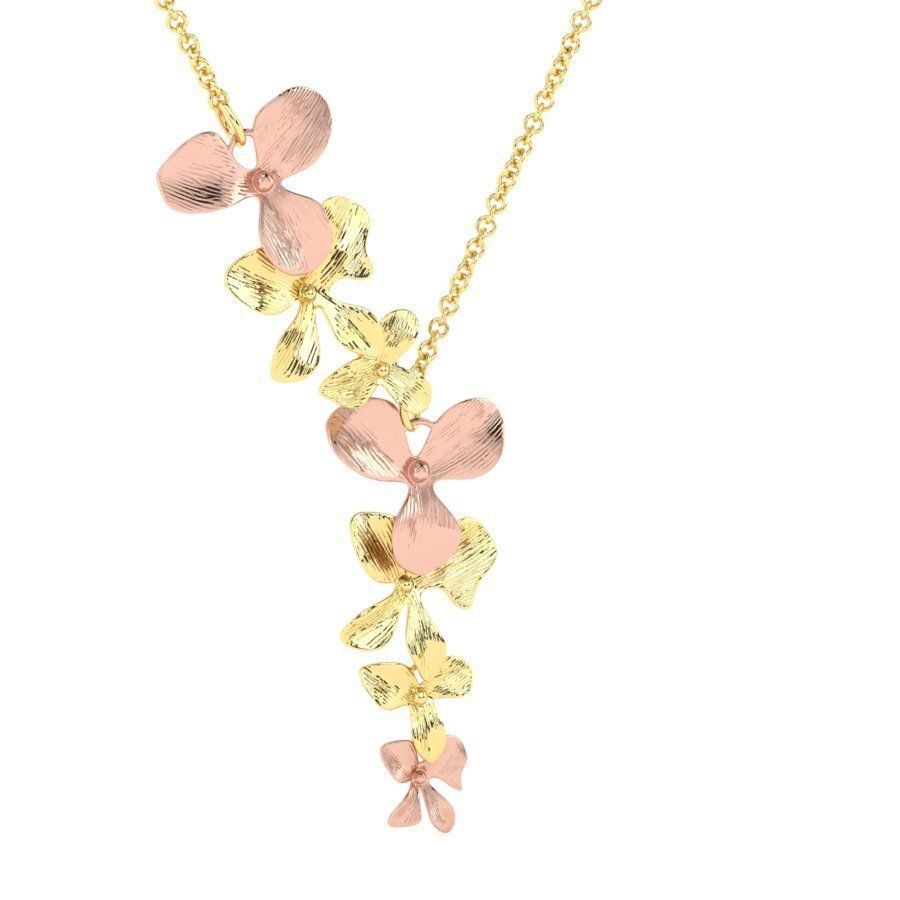 Organic Shaped Jewelry 7 Flowers Pendant Necklace 3D print model_20