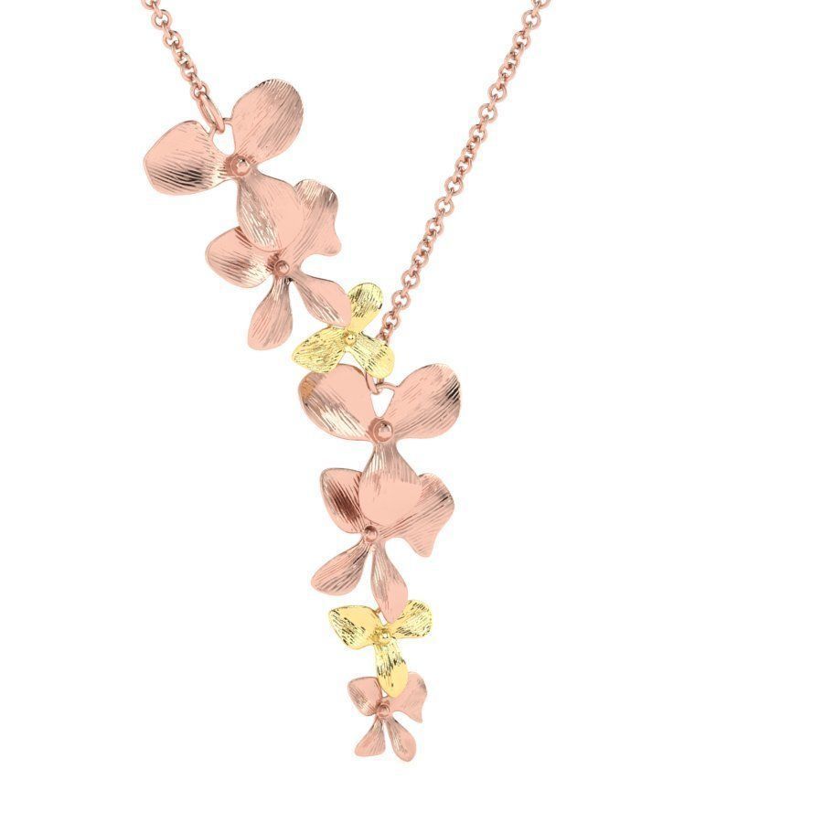 Organic Shaped Jewelry 7 Flowers Pendant Necklace 3D print model_25