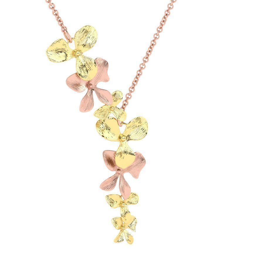 Organic Shaped Jewelry 7 Flowers Pendant Necklace 3D print model_13