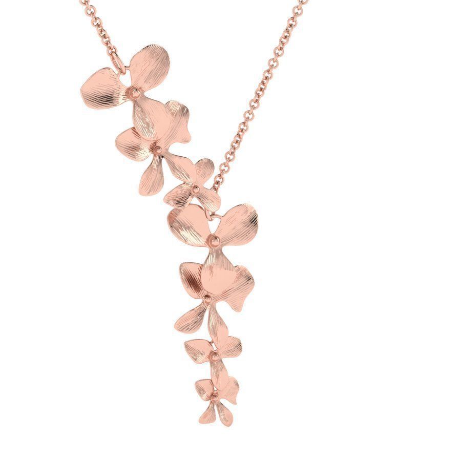 Organic Shaped Jewelry 7 Flowers Pendant Necklace 3D print model_4