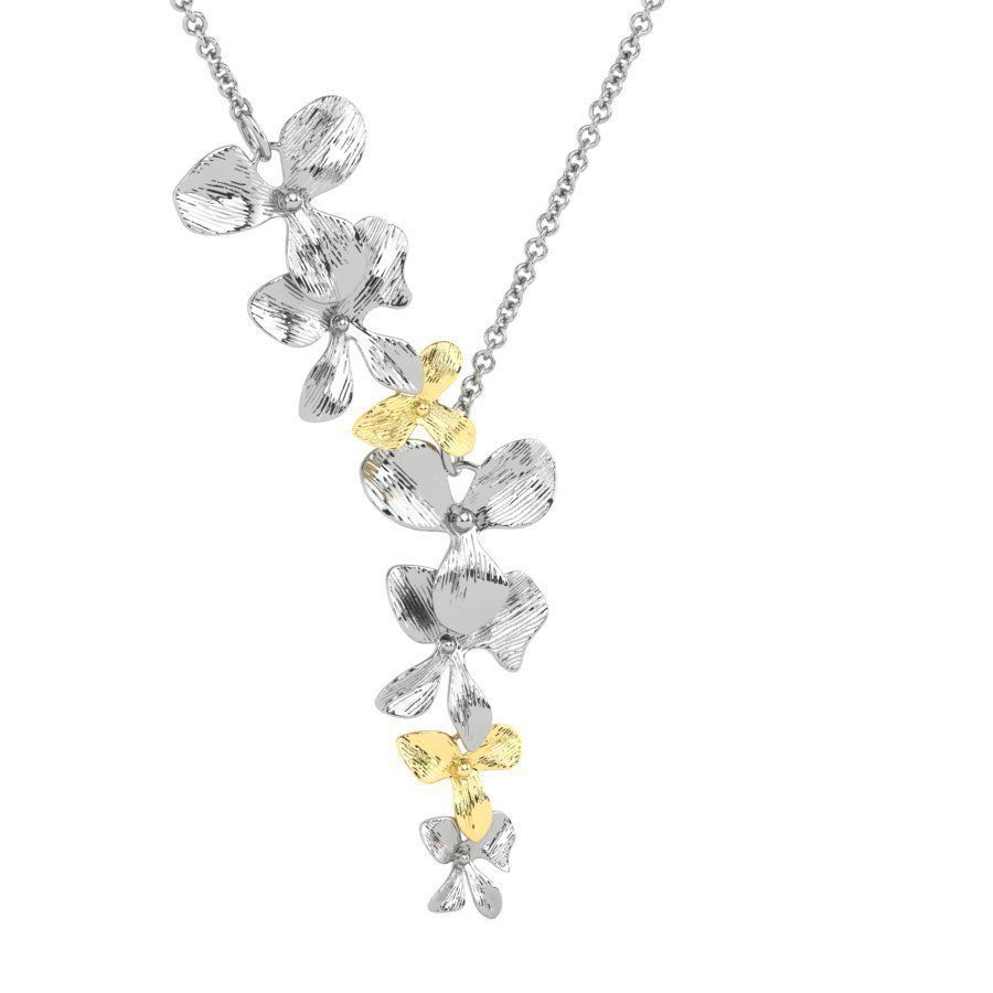 Organic Shaped Jewelry 7 Flowers Pendant Necklace 3D print model_6