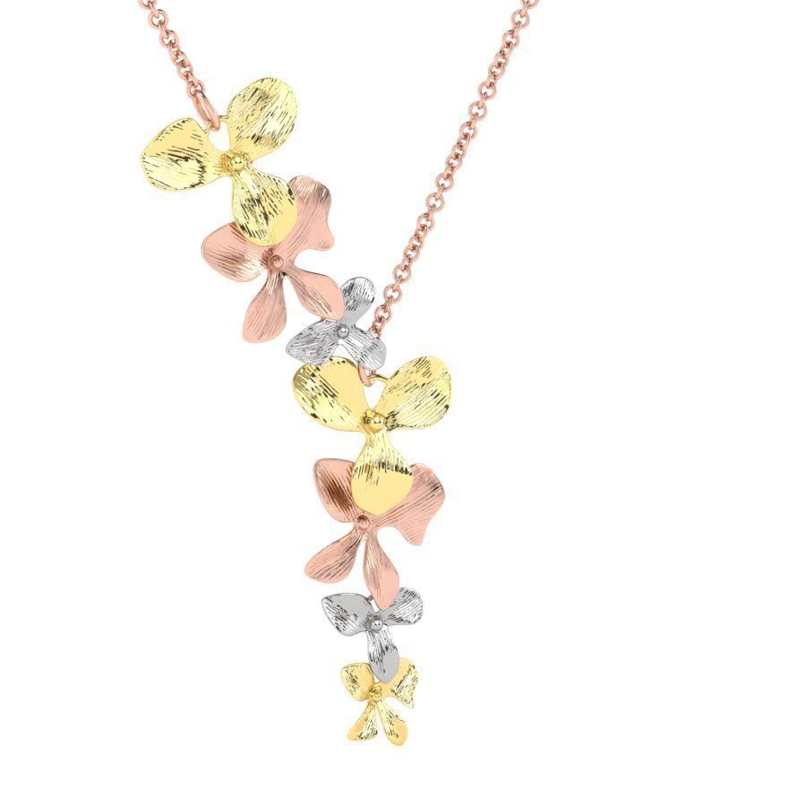 Organic Shaped Jewelry 7 Flowers Pendant Necklace 3D print model_19