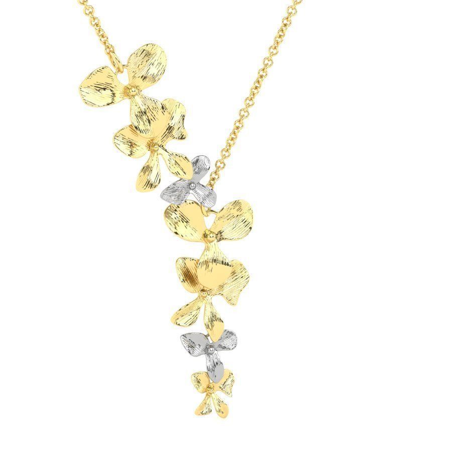 Organic Shaped Jewelry 7 Flowers Pendant Necklace 3D print model_22