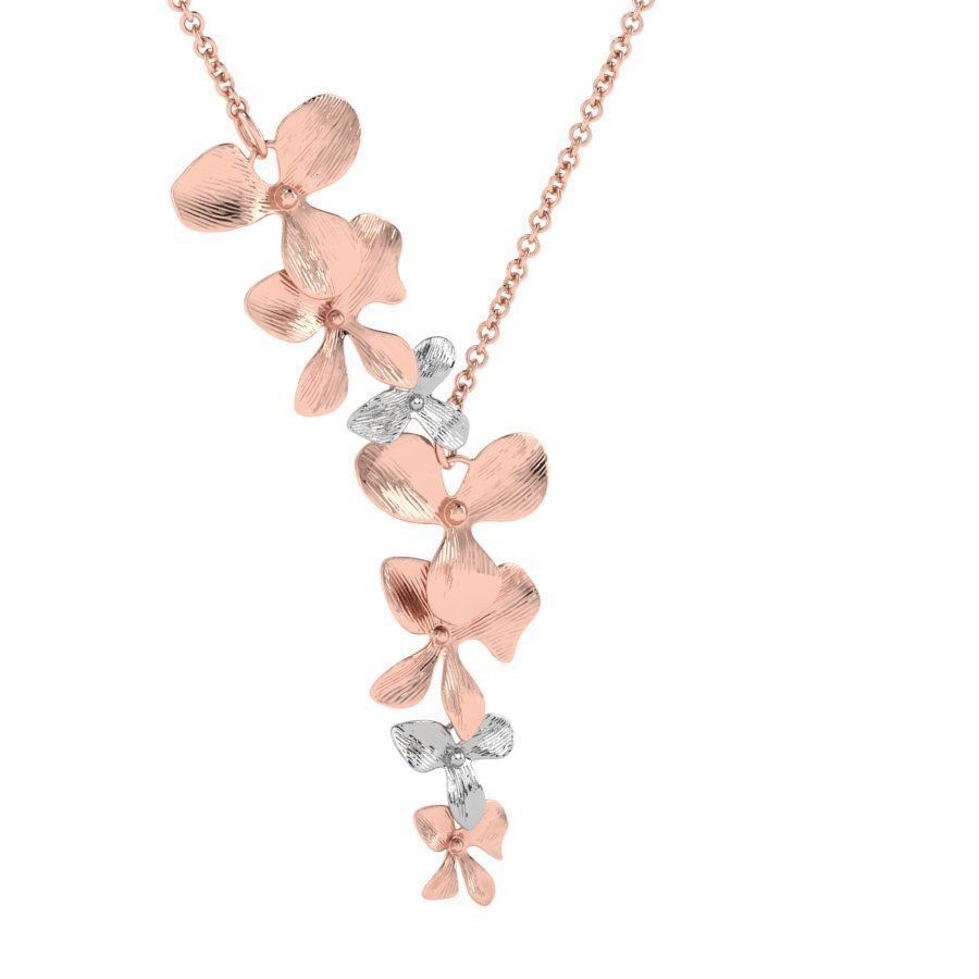 Organic Shaped Jewelry 7 Flowers Pendant Necklace 3D print model_24