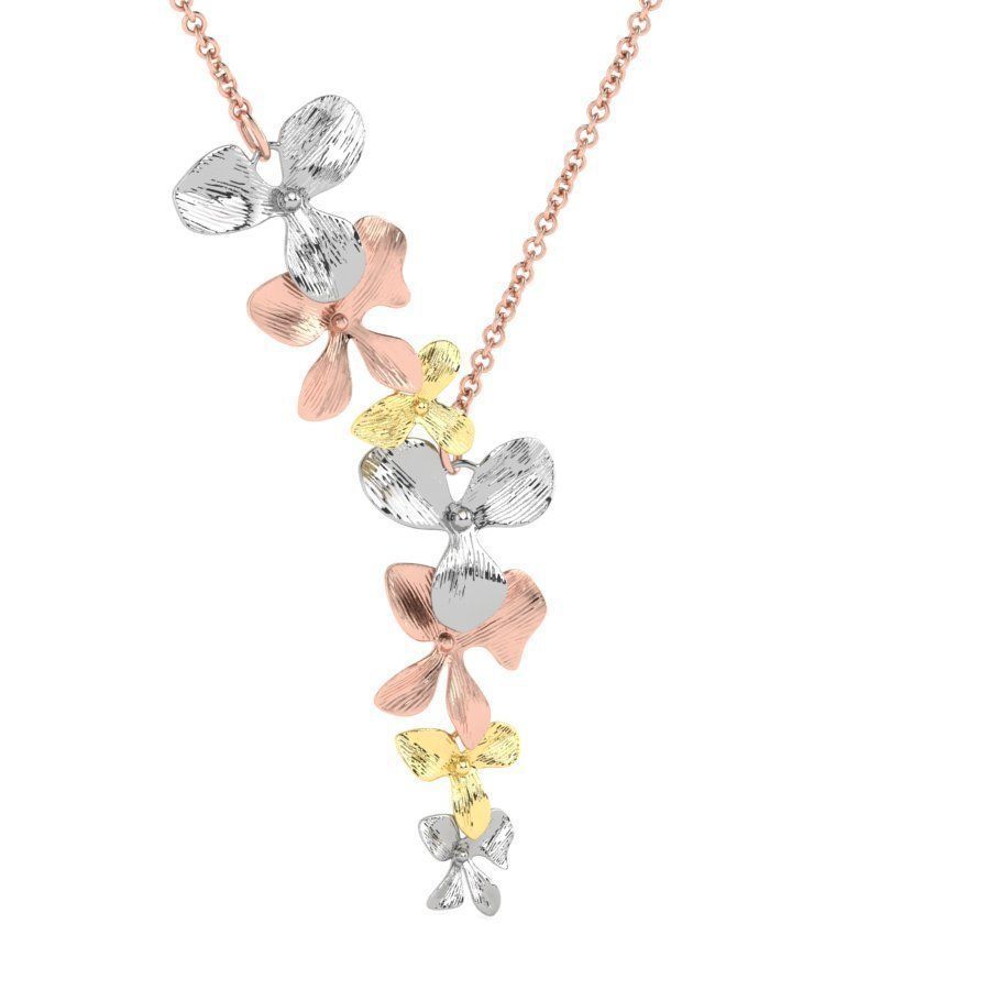 Organic Shaped Jewelry 7 Flowers Pendant Necklace 3D print model_15