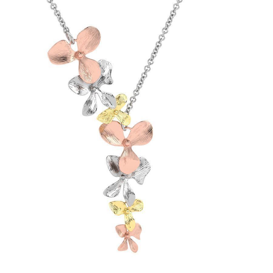 Organic Shaped Jewelry 7 Flowers Pendant Necklace 3D print model_12
