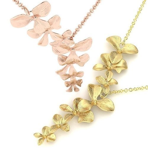 Organic Shaped Jewelry 7 Flowers Pendant Necklace 3D print model