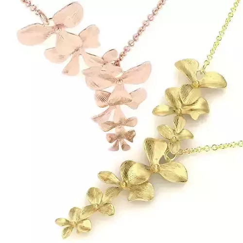 Organic Shaped Jewelry 7 Flowers Pendant Necklace 3D print model