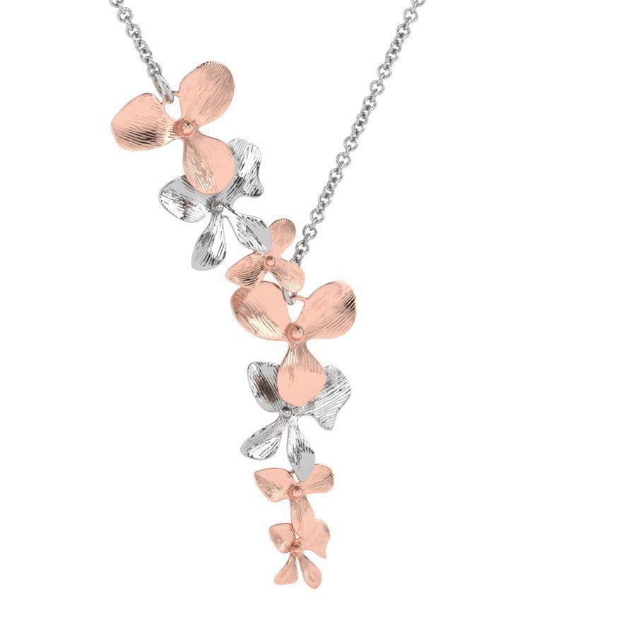 Organic Shaped Jewelry 7 Flowers Pendant Necklace 3D print model_27