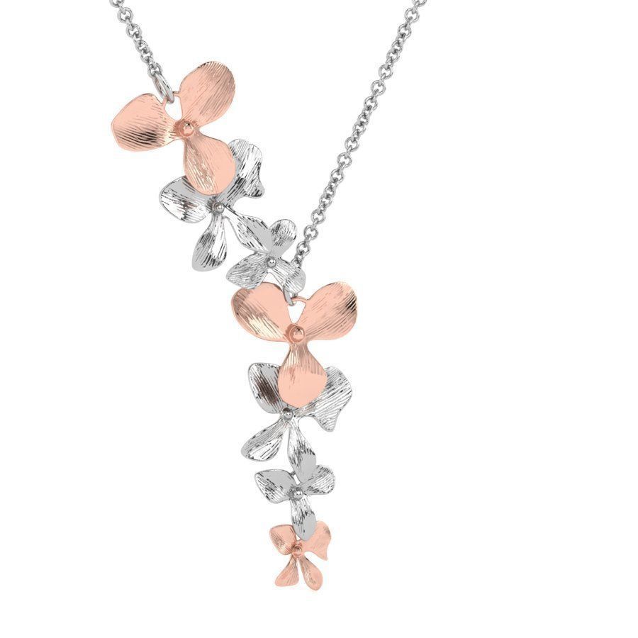 Organic Shaped Jewelry 7 Flowers Pendant Necklace 3D print model_14