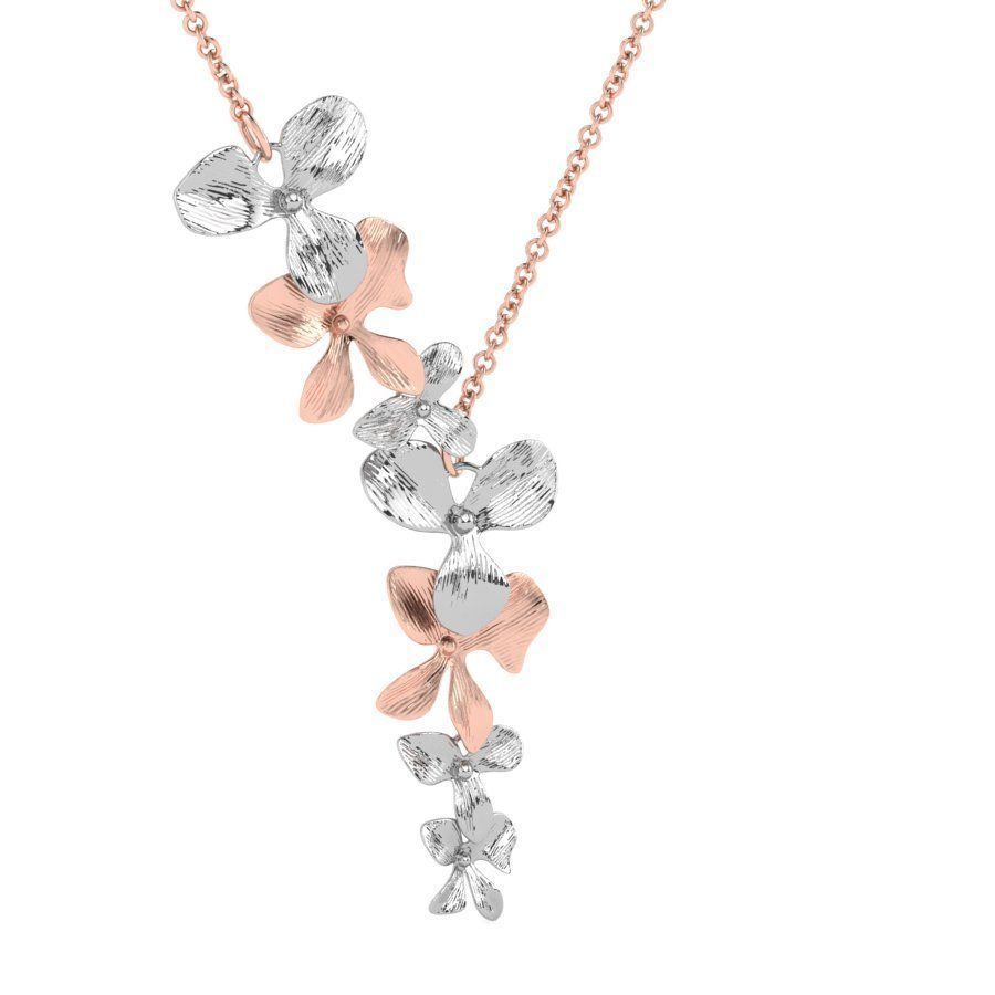 Organic Shaped Jewelry 7 Flowers Pendant Necklace 3D print model_30