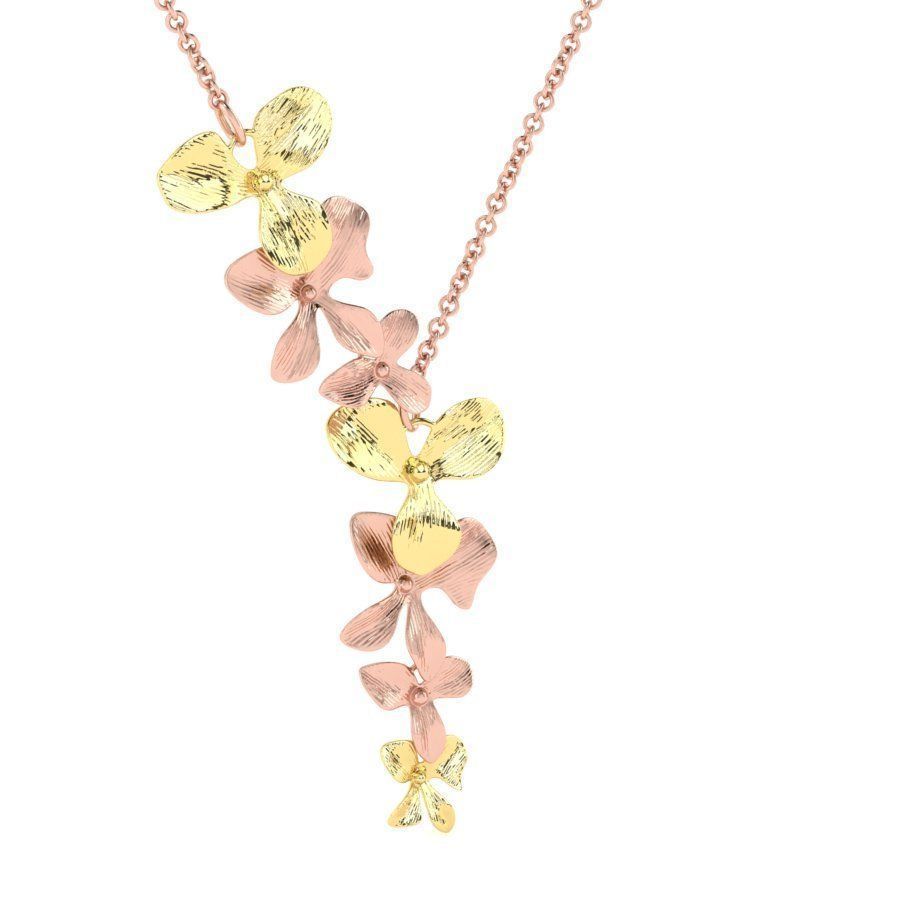 Organic Shaped Jewelry 7 Flowers Pendant Necklace 3D print model_29