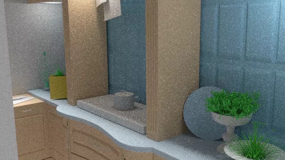 3d Home Model bathroom with walls and plants Low-poly 3D model_0