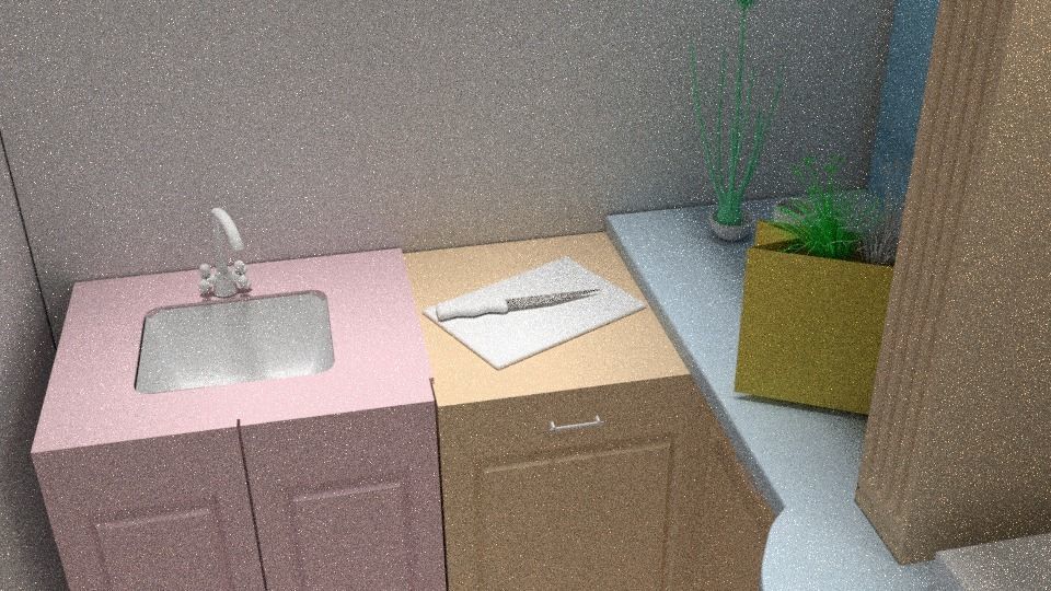 3d Home Model bathroom with walls and plants Low-poly 3D model_11
