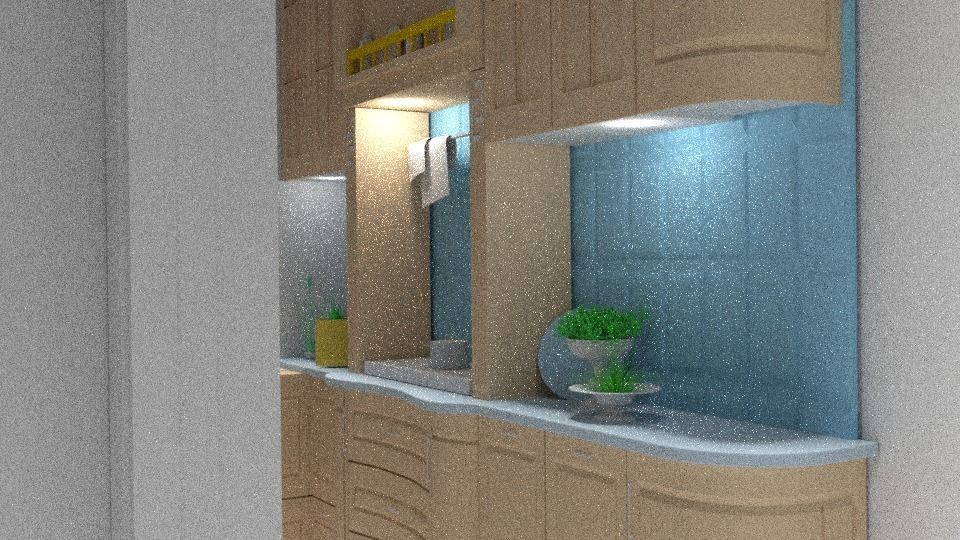 3d Home Model bathroom with walls and plants Low-poly 3D model_8