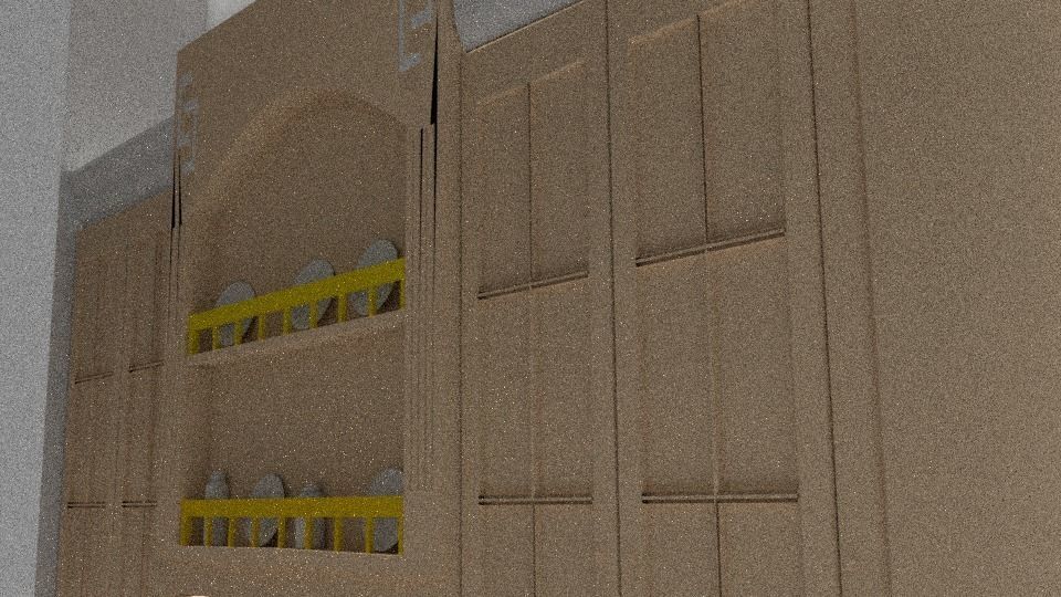 3d Home Model bathroom with walls and plants Low-poly 3D model_14