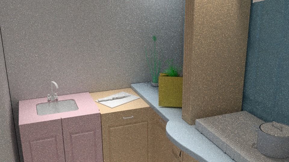 3d Home Model bathroom with walls and plants Low-poly 3D model_10