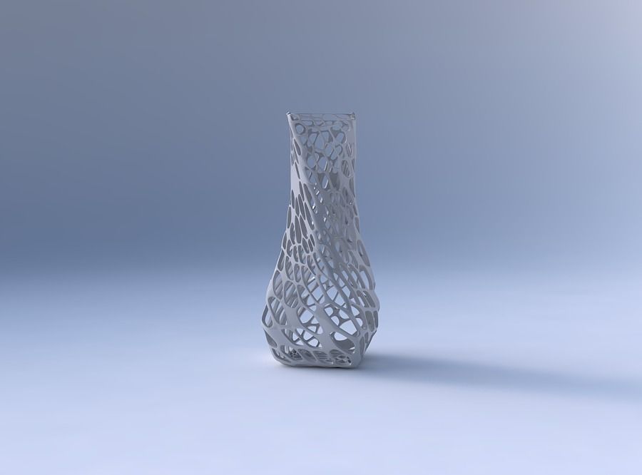 Vase twisted larger opening quadratic with twisted dense orga... 3D print model_4