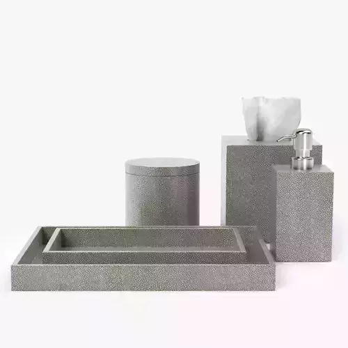Restoration Hardware Shagreen Bath Accessories Smoke