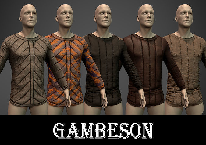 Gambeson 6 skins Low-poly 3D model