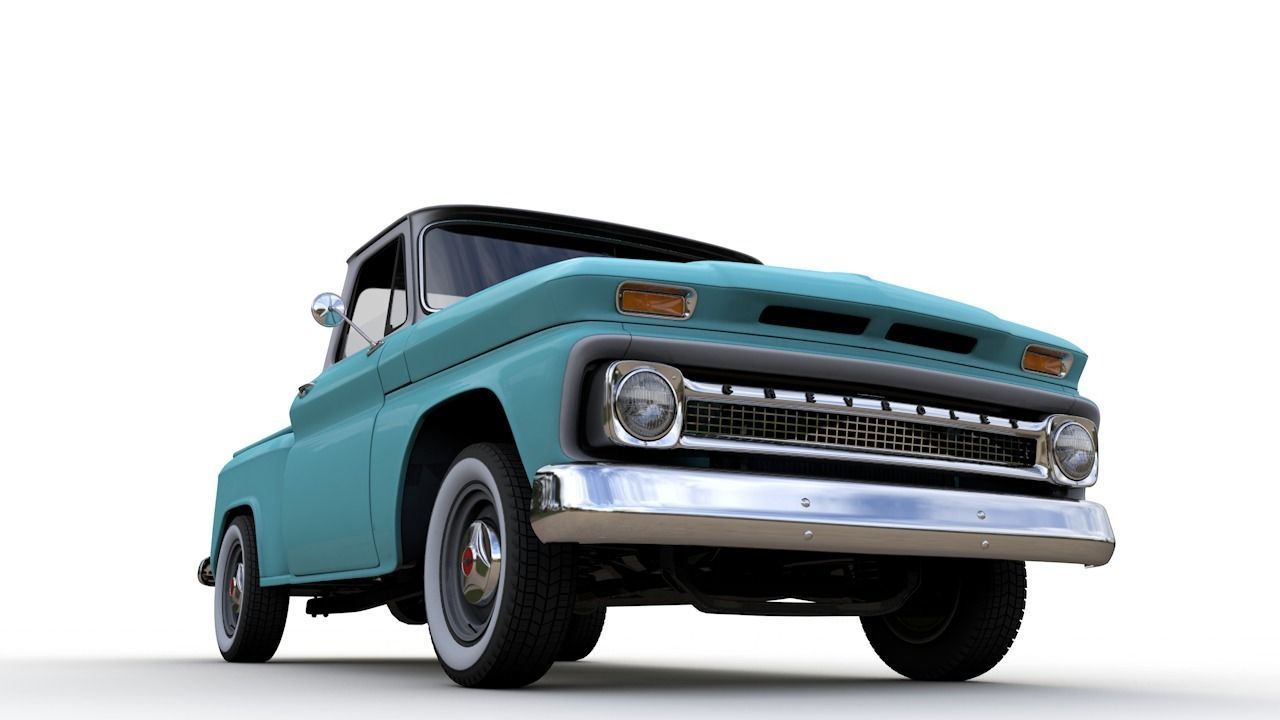 CHEVY C10 V8 PICKUP 1966 3D model_9