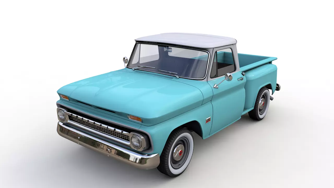 CHEVY C10 V8 PICKUP 1966 3D model_0