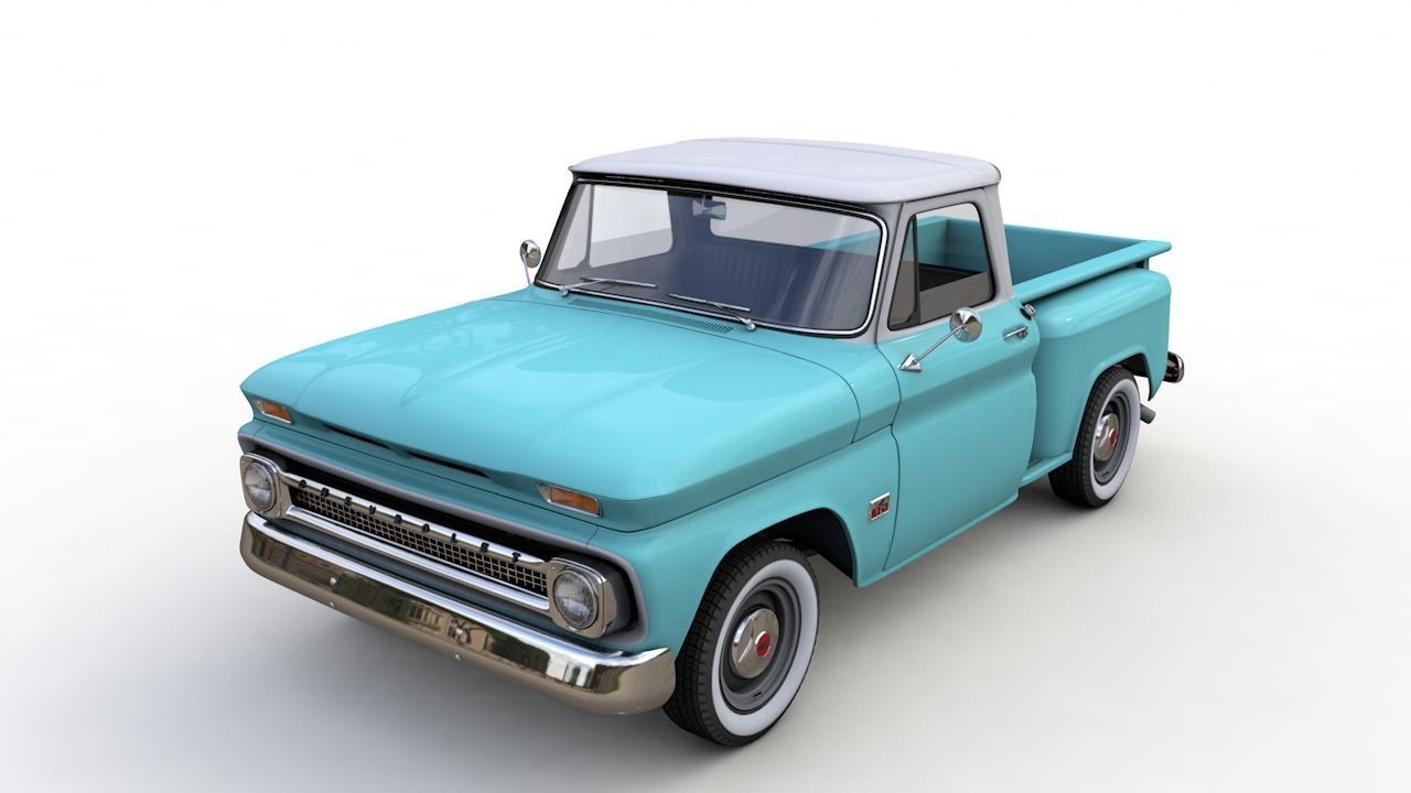 CHEVY C10 V8 PICKUP 1966 3D model_0